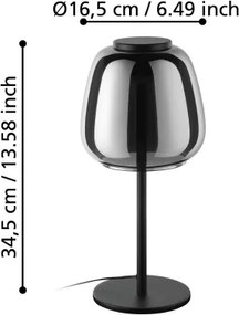 Eglo 901195 - Lampă de masă LED RGBW dimmabilă ALFERO-Z LED/7,7W/230V, fumurie
