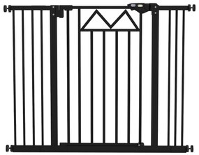 PawHut Barieră pentru câini cu 4 șuruburi reglabile și bandă adezivă, din metal și plastic, 74-100x76 cm, negru | Aosom Romania