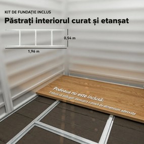 Outsunny Căsuță de Grădină din Metal cu Uși Glisante și Lacăt cu Chei, 2,1x1,2x1,9m, Verde | Aosom Romania