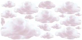 Autocolant drăguț de perete pentru copii Nori roz 100 x 200 cm
