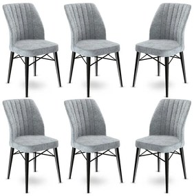 Set de scaune de sufragerie Flex Grey, 6 buc.