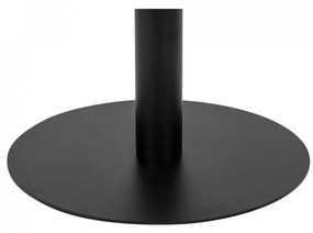 Masa dining rotunda cu blat aspect marmura alba si picior negru 110cm Bolzano