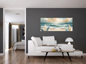 Tablou – Plajă pictată în culori delicate (120x50 cm)