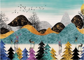 Tablou pe sticlă fgrafic cu cebi (70x50 cm)