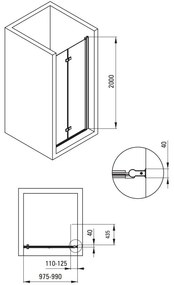 Usa de dus pliabila Deante Kerria Plus 100 cm sticla 6 mm crom