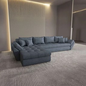 Colțar extensibil dumonde cu ladă de depozitare si sezut confortabil din spuma high-density, Loana XL Enjoy Antracit 335x185 cm