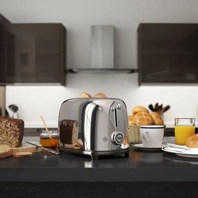 Prajitor de paine SMEG 50's Style TSF01SSEU, 950 W, 2 felii, 6 trepte, Tava pentru firimituri, Cablu integrat, Otel inoxidabil, Argintiu