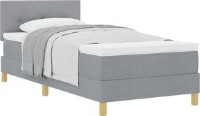 vidaXL Pat cu arcuri cu saltea Gri deschis 100 x 200 cm țesătură