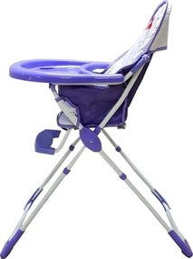 Scaun de masa pentru copii si bebe Baby Care™ CH ,pliabil, centura de siguranta, sezut comfortabil, masuta detasabila, model Ursulet, Mov