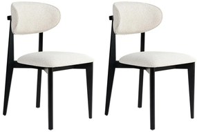 Set de scaune de sufragerie Lionte White andBlack, 2 buc.