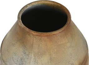 Vas decorativ amforă din metal cu finisaj antichizat bej, 49 x 49 x 93 cm, suport tripod inclus, „Athena"