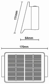 Aplică LED solară 4xLED/1,5W/3,7V 1500 mAh IP54 negru