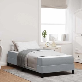 vidaXL Pat cu arcuri Altele Gri deschis 90 x 200 cm țesătură