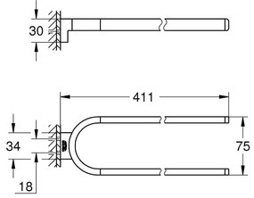 Suport prosop Grohe Selection , 360 mm, 2 suporti, montare pe perete, brushed cool sunrise - 41059GN0