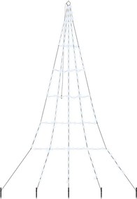 vidaXL Brad de Crăciun LED cu țevi de prindere în pământ 306 cm Metal