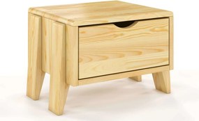 Noptieră lemn masiv TerraCraft 1 Sertar Pin, 45 × 35 × 32 cm - Nuc
