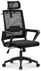 RESIGILAT- Scaun ergonomic, spătar mesh, suport umeraș, Negru