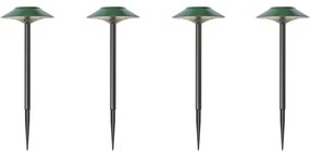 Set de 4 spoturi cu țăruș verzi, inclusiv LED, solar IP44 - Mushroom