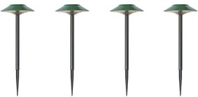 Set de 4 spoturi cu țepușă verzi, cu LED IP44 solar - Mushroom