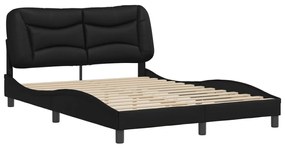 3207988 vidaXL Cadru de pat cu tăblie, negru, 120x200 cm, piele ecologică