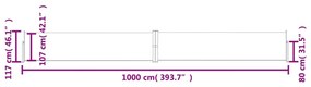 Copertina laterala retractabila, crem, 117x1000 cm Crem, 117 x 1000 cm