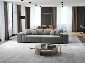 Canapea extensibilă dumonde cu ladă de depozitare si sezut confortabil din spuma high-density, Marbela Royal Gri XXL 295x100 cm
