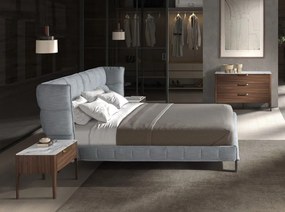 Pat dublu tapitat design LUX Gri-albastrui deschis, 180x200cm