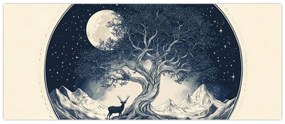 Tablou – Arbore magic cu cerb I. (120x50 cm)