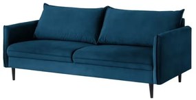 Canapea albastru-închis cu tapițerie din catifea 203 cm Juli – Ropez