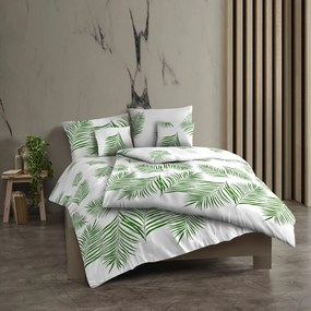 Lenjerie de pat din bumbac Kvalitex Tropical alb, 140 x 220 cm, 70 x 90 cm