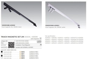 Set 2 metri sina magnetica monofazata cu iluminat inclus Alfa 52M2031WH alb, 3000K