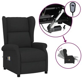 3098333 vidaXL Fotoliu de masaj electric, spătar cu aripi, negru, textil