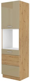 Dulap de bucătărie pentru alimente pentru cuptor Arryn 60 DP-210 2F (stejar artisan + capuccino lucios). 1024782
