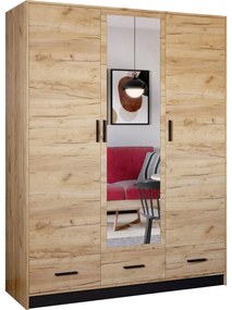Dulap cu oglindă SANNA 150x215 cm, stejar craft