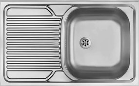 Chiuveta Deante Tango inox satinat cu cuva orientata pe dreapta 80x50 cm