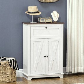 HOMCOM Bufet de depozitare cu multiple spații de depozitare, 2 uși cu raft reglabil, 1 sertar, 60L x 30Ad x 87,5Î cm | Aosom Romania