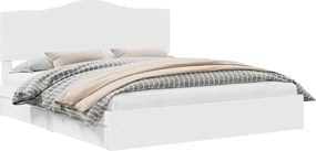 vidaXL Pat cu storage cu headboard Alb 180 x 200 cm Lemn compozit