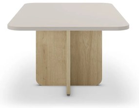 Măsuță de cafea crem/în culoare naturală cu aspect de lemn de stejar 56x100 cm Hillary – Marckeric