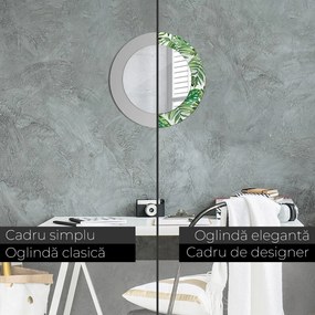 Decor oglinda rotunda Frunze de junglă fi 50 cm