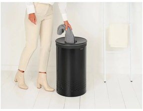 Coș de rufe negru mat din metal 60 l – Brabantia