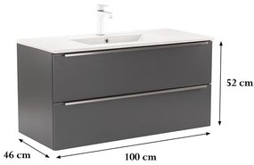 Dulap inferior Vario Trim 100 cu lavoar antracit-antracit
