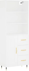 vidaXL Dulap înalt, alb, 69,5x34x180 cm, lemn compozit