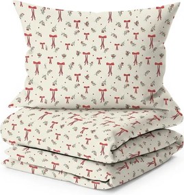 Lenjerie de pat din policoton HOLLY BOWS POLY colorata Dimensiune lenjerie de pat: 70 x 90 cm | 140 x 200 cm