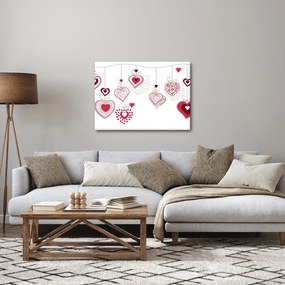 Tablou cu inimiore pictate (70x50 cm)
