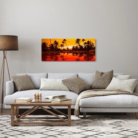 Tablou - Apus de soare deasupra rezortului (120x50 cm)