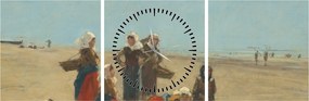 Tablou - Eugène Boudin, Women on the Beach at Berck, reproducere (cu ceas) (90x30 cm)