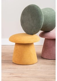 Taburet roz deschis cu tapițerie din catifea Mushroom – Leitmotiv