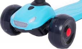 Trotineta copii cu roti luminoase din silicon NOVOKIDS™ Furious , cu melodii si lumini, 3 roti,pliabila, maner reglabil pe inaltime,maxim 50 kg,