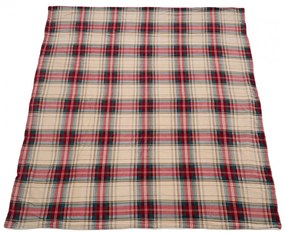 PATURA FLEECE 200X220 CM-CAROURI BEJ | Produs de Calitate Superioară