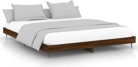 vidaXL Cadru de pat fără saltea Stejar maro 200x200 cm Lemn prelucrat
